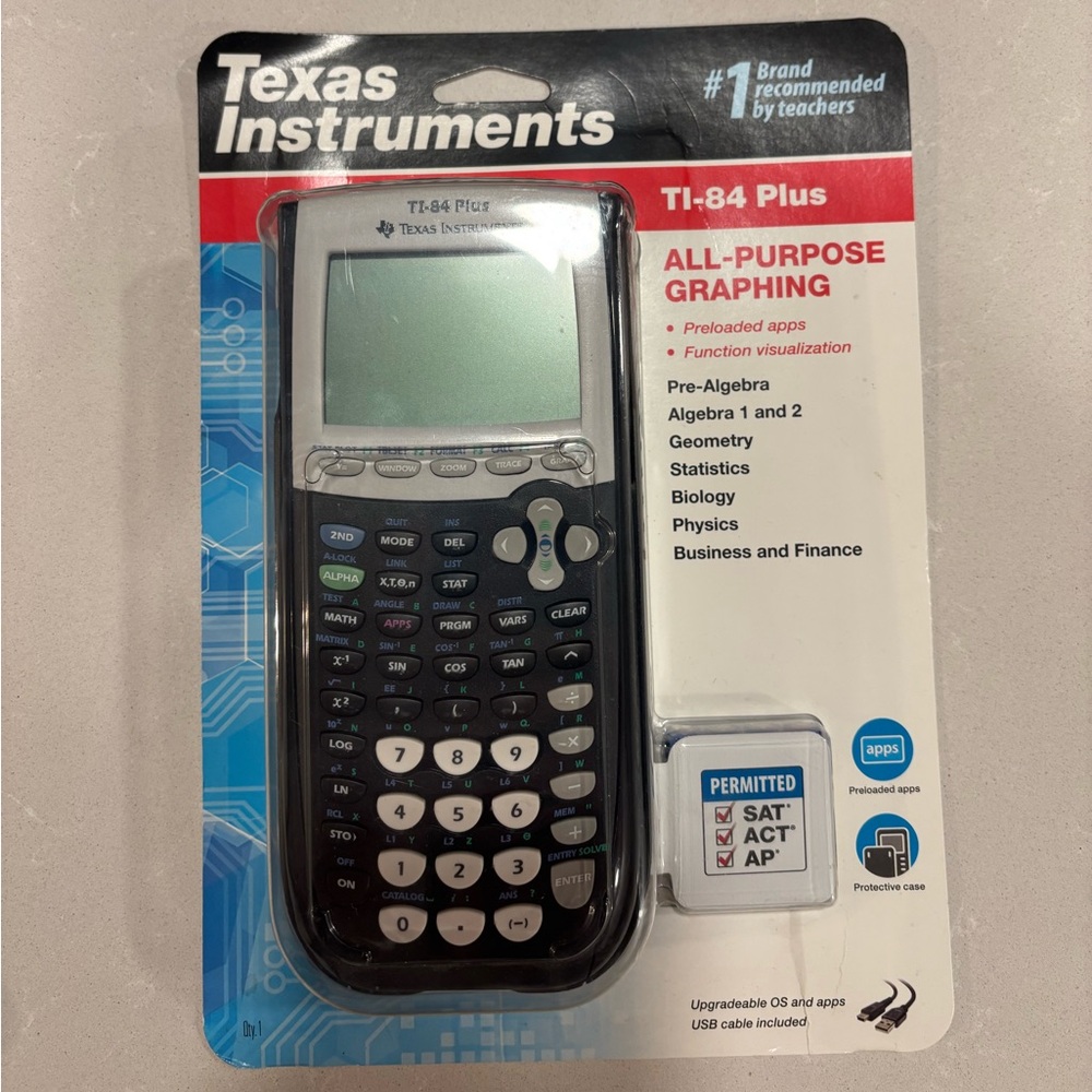 Texas Instruments TI-84 Plus Graphing Calculator - Black and White